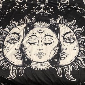 black and white tapestry